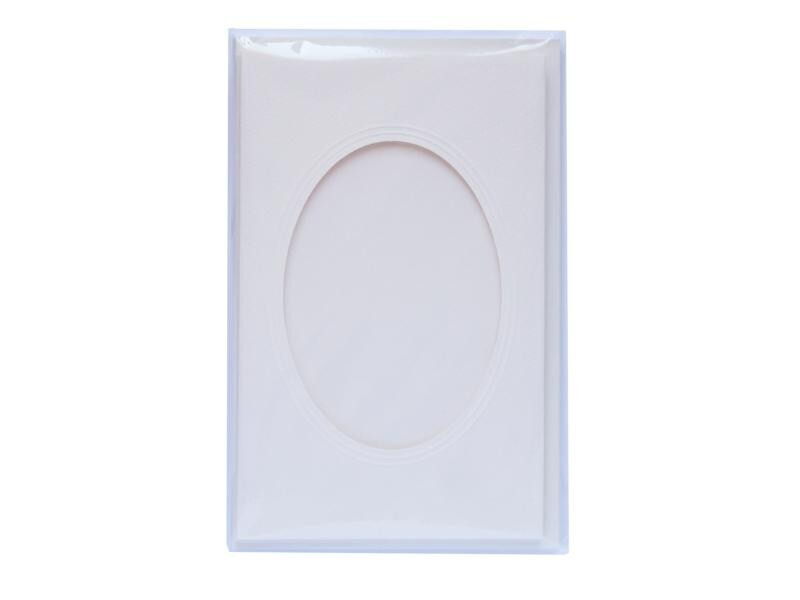 Folia Passepartout-Karten 220g/m2  oval Perlweiss