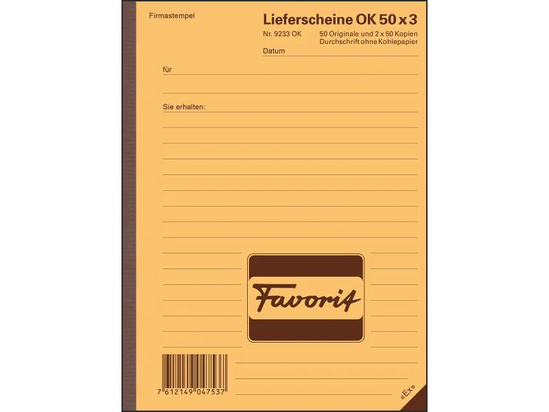 Favorit Durchschreibeblock 9233OK A5 50 Blatt