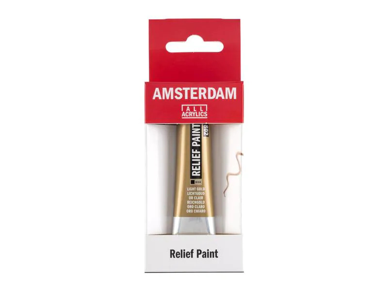 Amsterdam Acrylfarbe Reliefpaint 802 Hellgold deckend, 20 ml