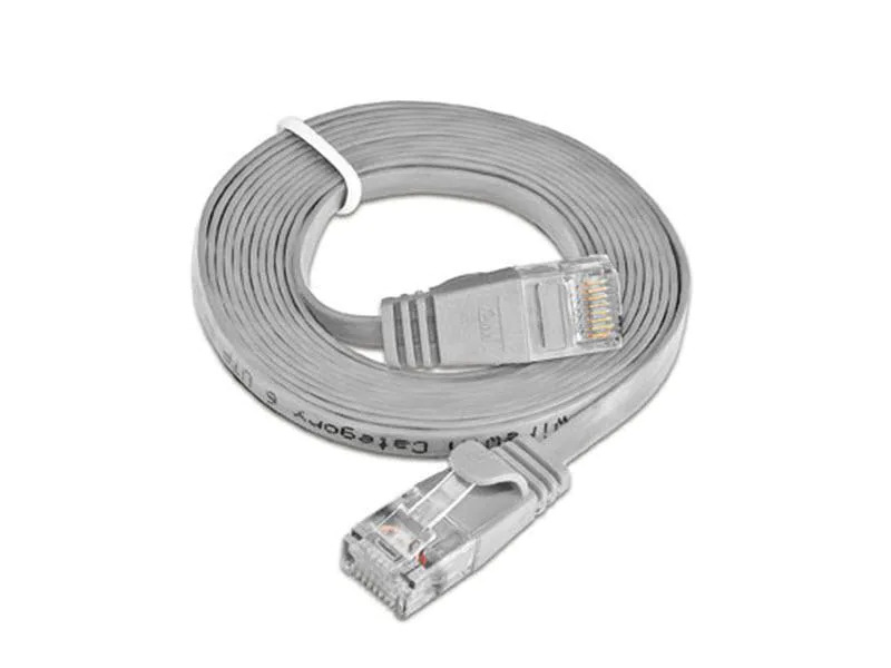 SLIM Slimpatchkabel RJ-45 - RJ-45, Cat 6, UTP, 0.15 m, Grau