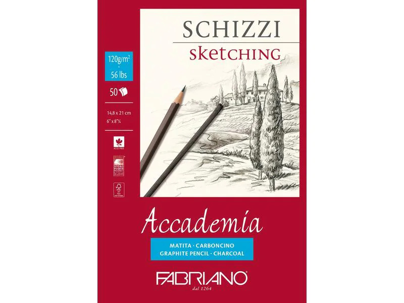 Fabriano Zeichenblock Sketching A5, 50 Blatt