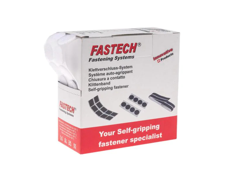FASTECH Klettpunkte Box 20 mm x 5 m selbstklebend, Weiss