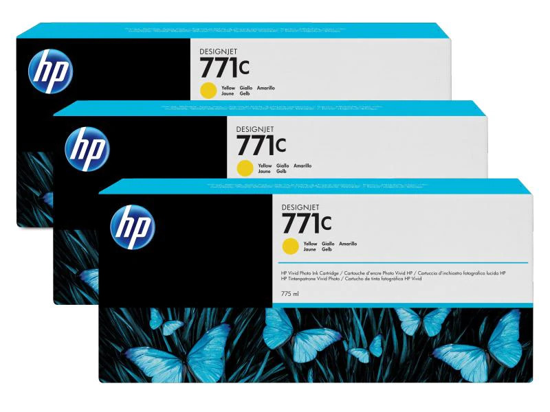 HP Tinte Nr. 771C (B6Y34A) Yellow (3er-Pack)