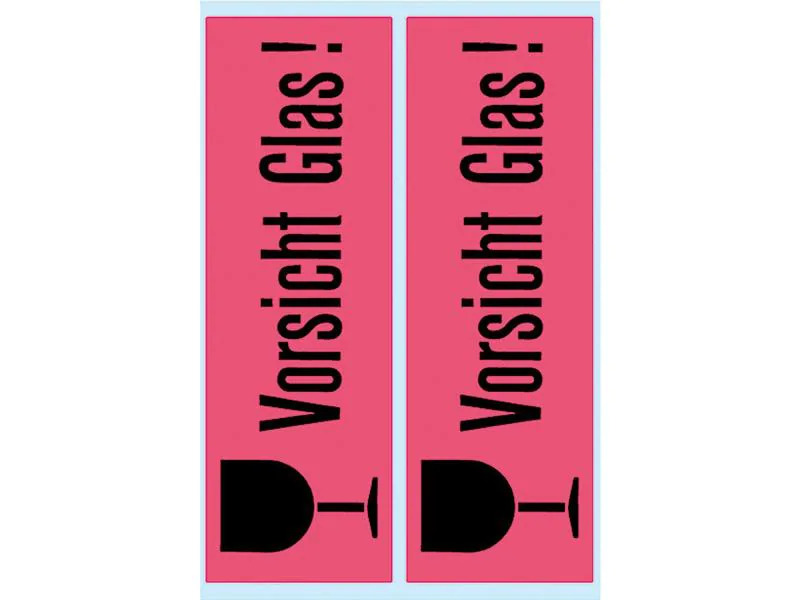 Herma Stickers Text-Etiketten 39 x 118 mm Vorsicht Glas