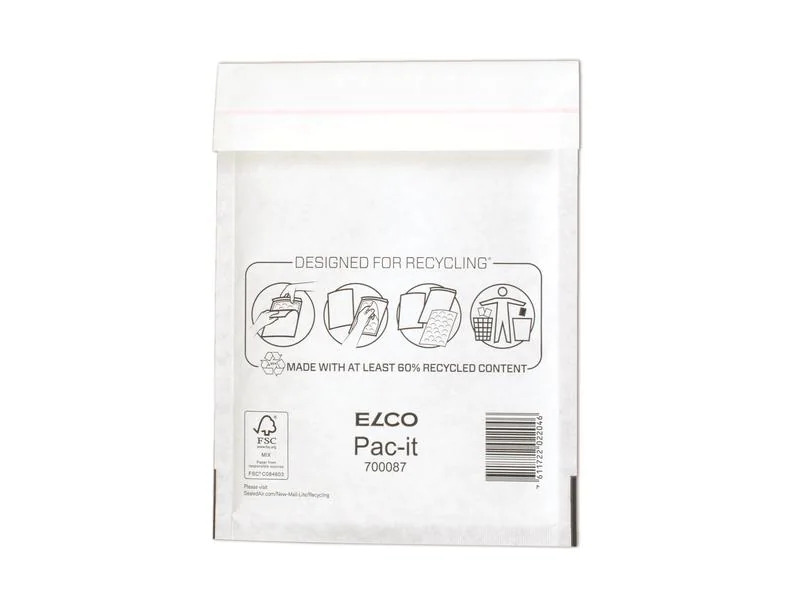 ELCO Luftpolstertasche 17 cm x 22 cm Weiss, 100 Stück