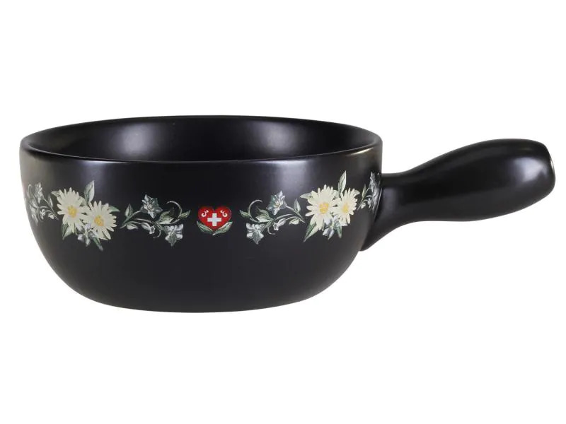 Nouvel Fondue-Caquelon Blumenwiese Schwarz