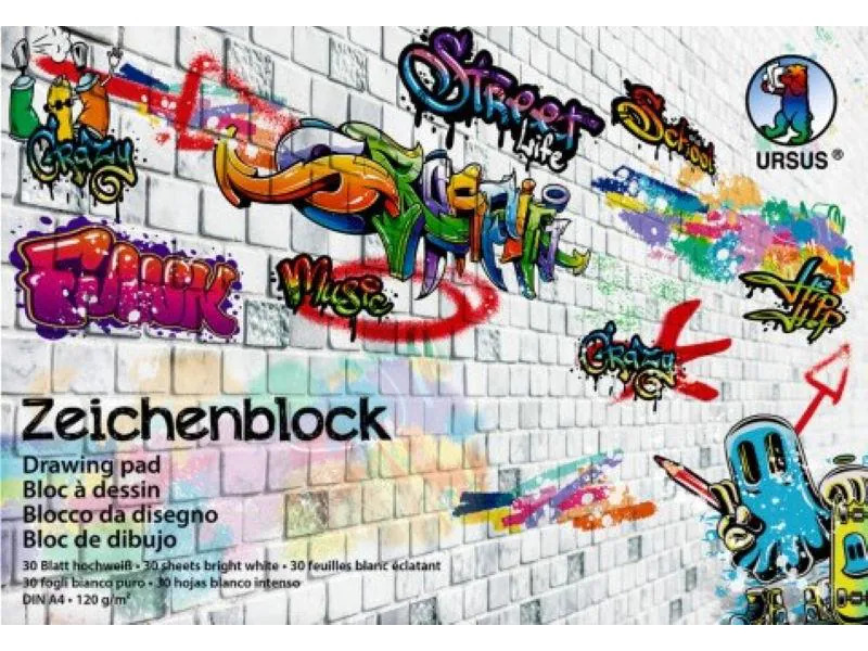 URSUS Zeichenblock Street Art A4, 30 Blatt