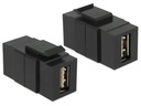 Delock Keystone-Modul USB2.0, A – A, easy Schwarz