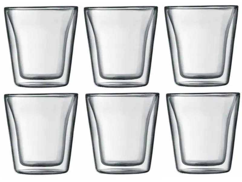 Bodum Thermobecher Canteen 100 ml, 6 Stück, Transparent