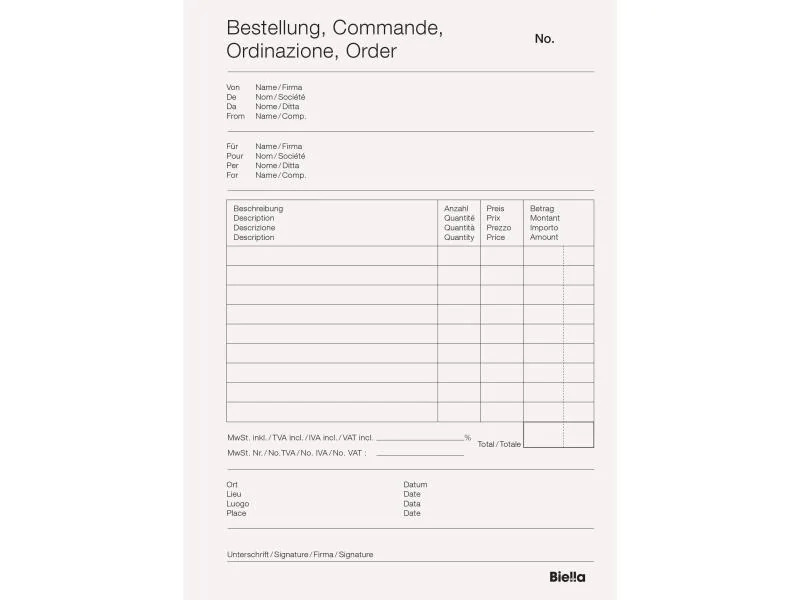 Biella Durchschreibeblock Copy Block A5 Bestellschein