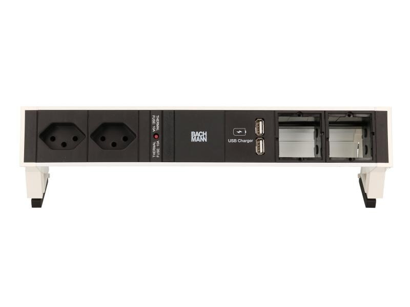 Bachmann Tischsteckdosenleiste DESK 2  2x T13, 1x USB,  2x ABD
