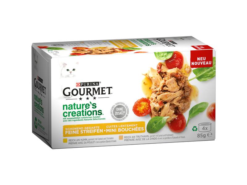 Purina Nassfutter Gourmet Nature's Creation Fleisch, 4 x 85 g