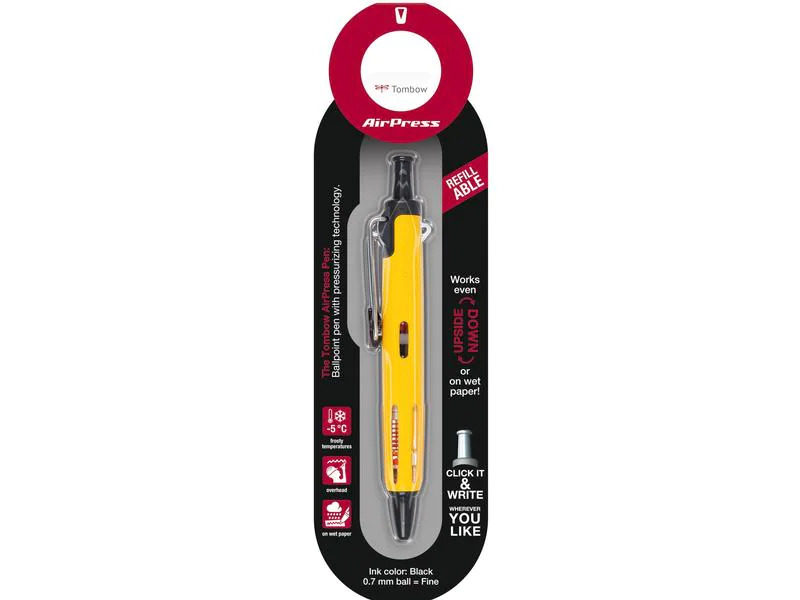Tombow Kugelschreiber mit Drucktechnik, Gelb
