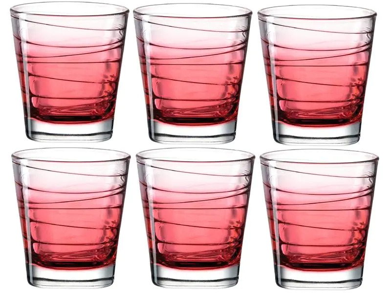 Leonardo Trinkglas Vario Struttura 250 ml, 6 Stück, Rot