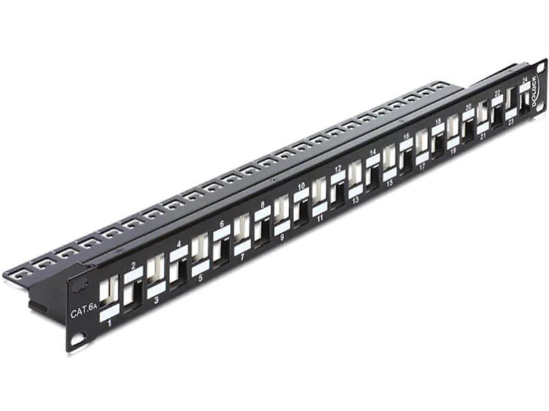 Delock Patchpanel 24 Port, Keystone 19-Rack versetzt