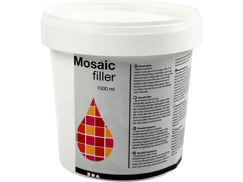 Creativ Company Fugenmasse für Mosaik 1000 ml Füller, Weiss