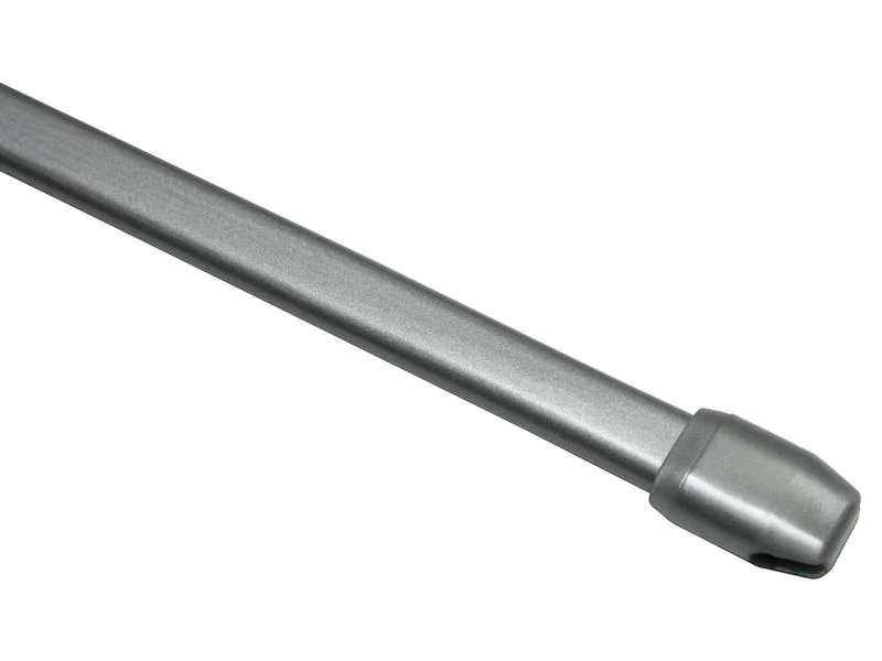 Gardinia Vorhangstange flachoval, 40 - 65 cm 2 Stück, Silber