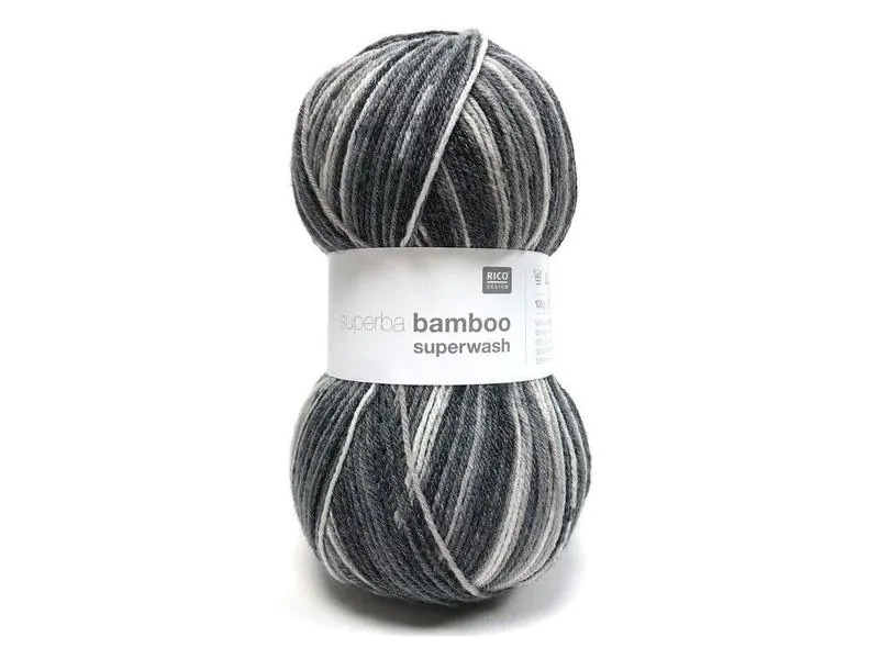 Rico Design Wolle Bamboo für Socken 4-fädig, 100 g, Anthrazit