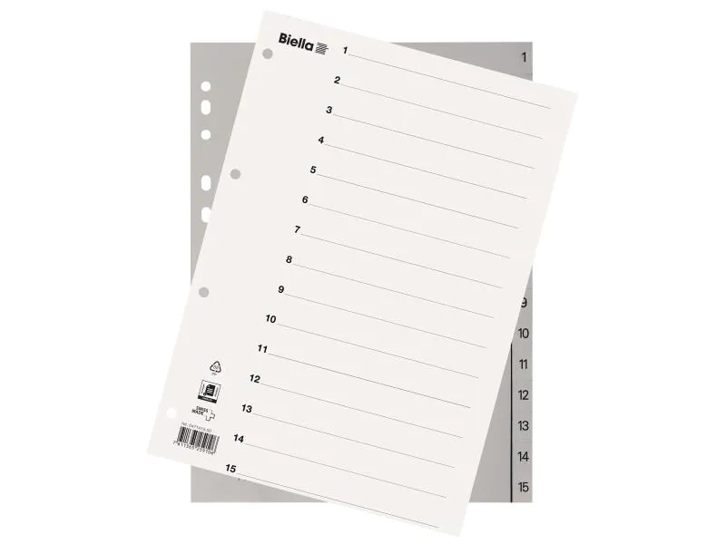Biella Register A4 1-15 mit Indexblatt
