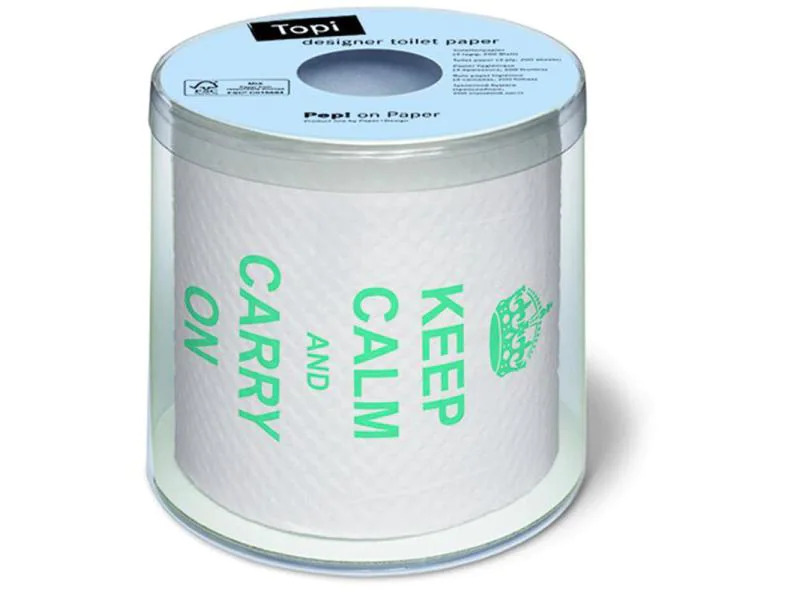Paper + Design Toilettenpapier keep calm 1 Rollen, 3-lagig, Mehrfarbig