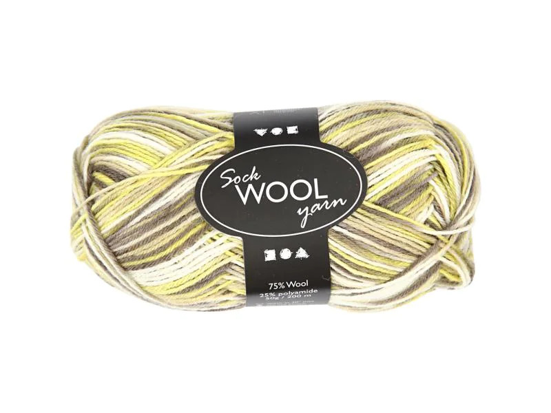 Creativ Company Wolle 50 g für Socken, Grün/Braun