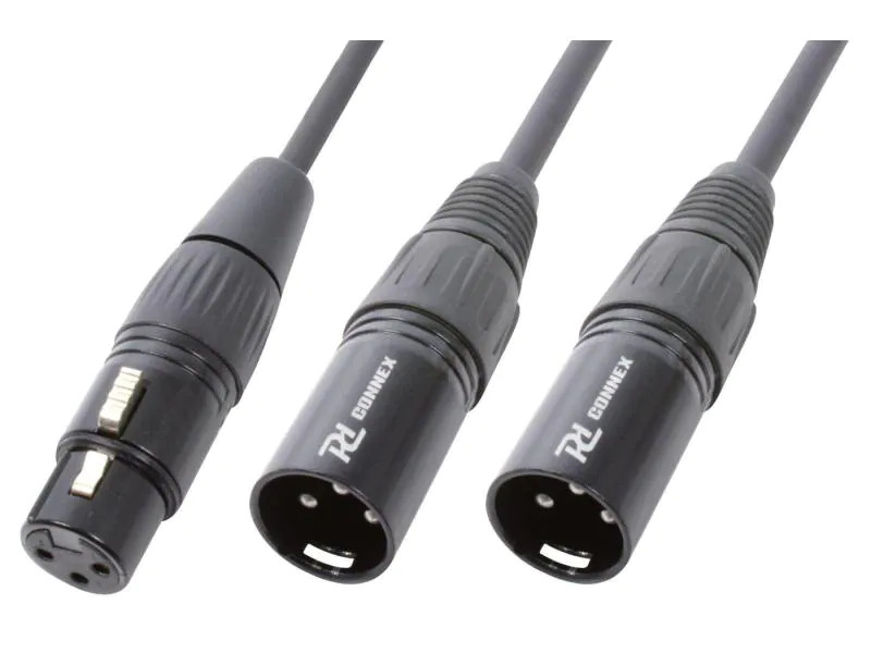 PD Connex XLR-Kabel XLRf - 2 XLRm 0.5 m, Schwarz