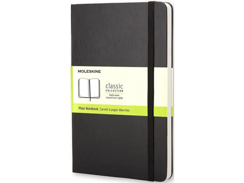 Moleskine Notizbuch Classic A5 Blanko, Schwarz, 240 Seiten