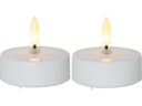 Star Trading LED Teelichter Set Flamme Ø 5.8 x 5.5 cm, Weiss, 2 Stk