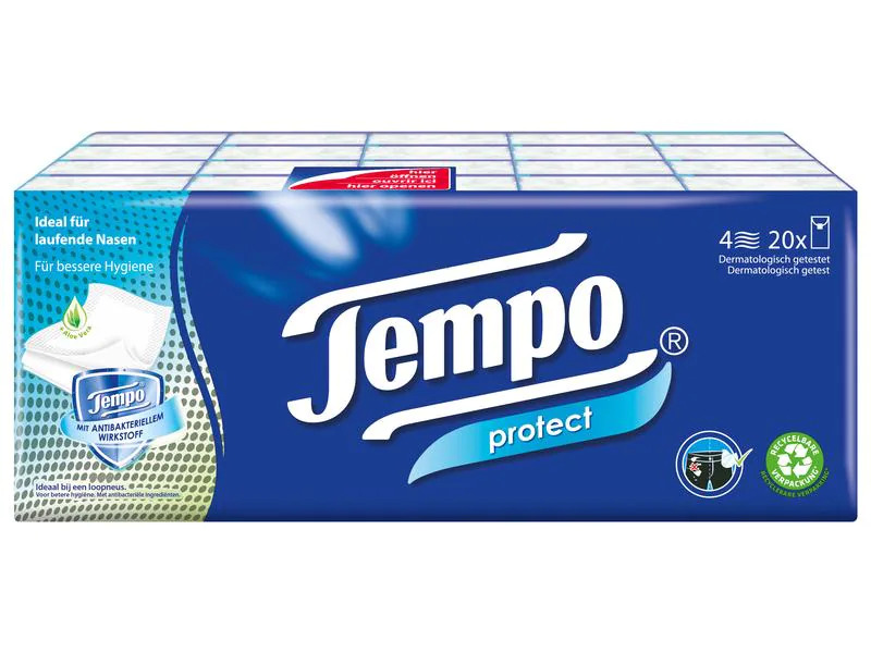 Tempo Taschentücher Protect 4-lagig 20 x 9 Stück