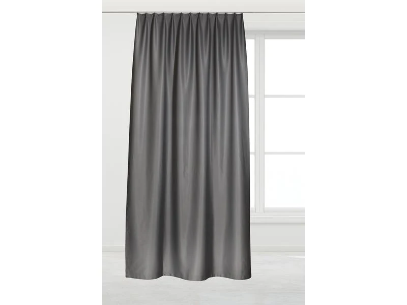 Casa Leon Verdunklungsvorhang mit Faltenband 135 cm x 245 cm, Grau