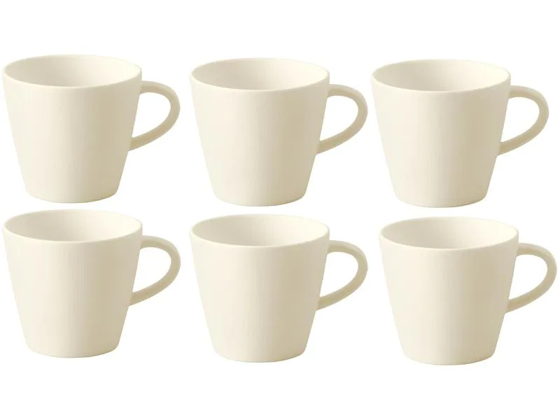 Villeroy &amp; Boch Espressotasse Manufacture Rock 100 ml, 6 Stück, Crème/Weiss