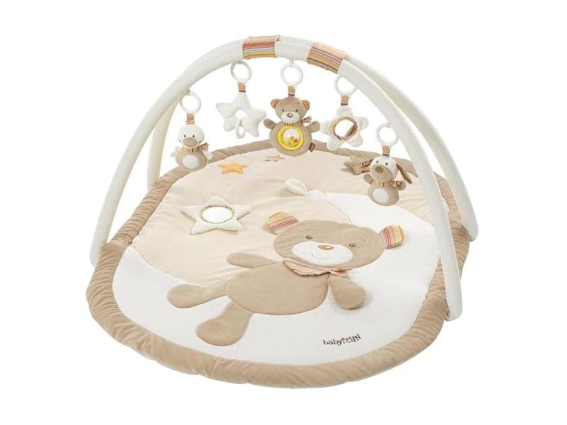 fehn Krabbeldecke mit Spielbogen Bär Rainbow