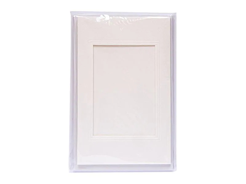Folia Passepartout-Karten 220g/m2  eckig Perlweiss