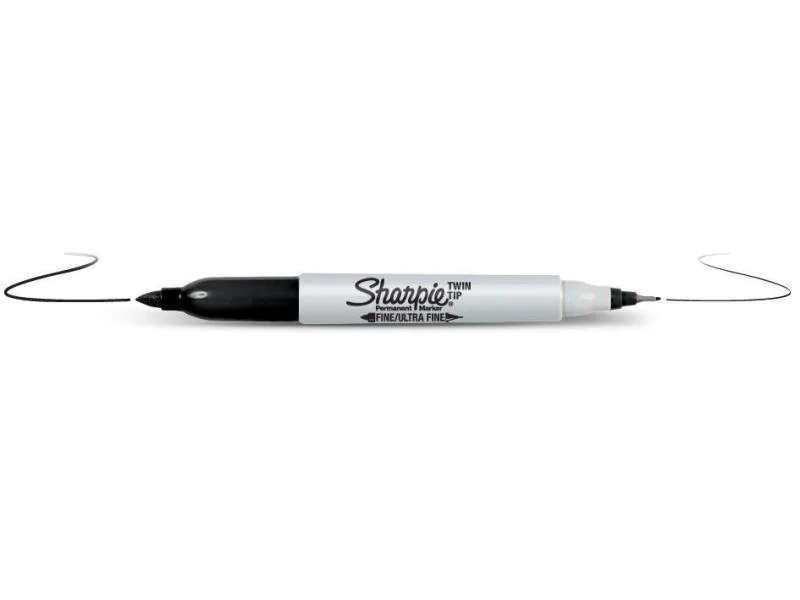 Sharpie Permanent-Marker Twin TIP 0.9 mm und 0.5 mm, Schwarz