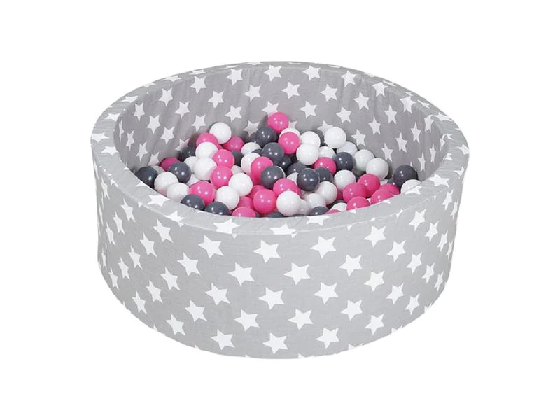 Knorrtoys Bällebad Grey White Stars 300 Bälle creme/grey/rose