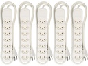 Max Hauri Steckdosenleiste Basic-Line 7x T13 Weiss, 5er Pack