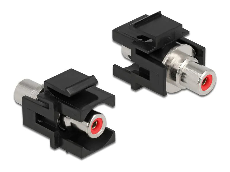 Delock Keystone-Modul Cinch-Buchse auf Cinch-Buchse Rot / Schwarz