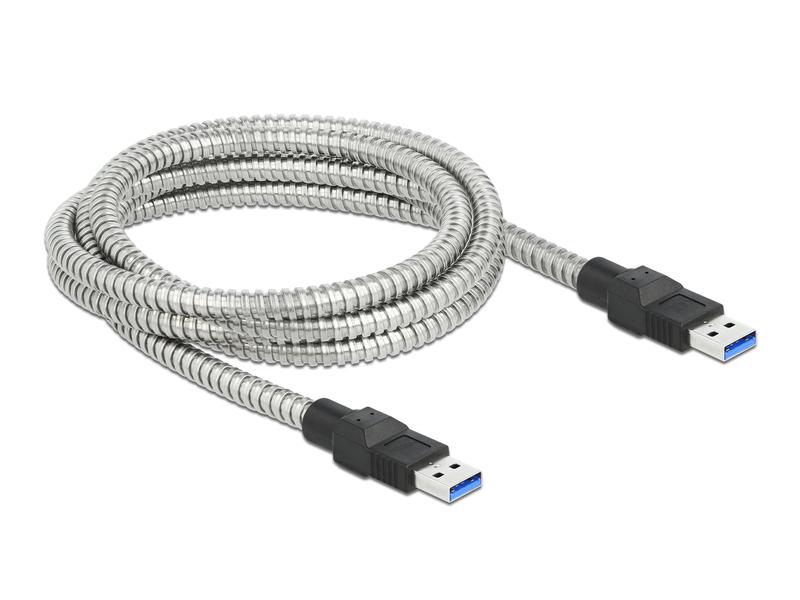 Delock USB 3.1-Kabel Metalmantel USB A - USB A 2 m