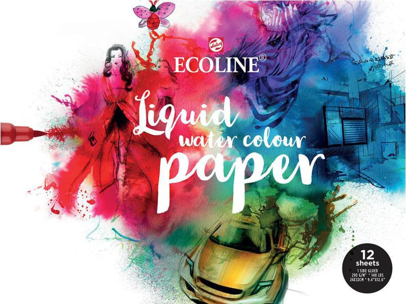 Talens Aquarellblock Ecoline 24 x 32 cm, 290 g/m², 12 Blatt, Weiss