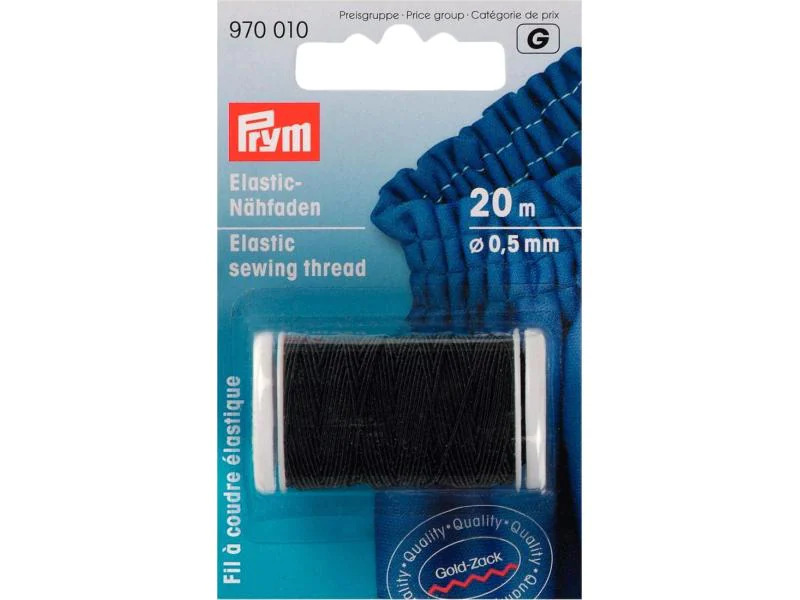 Prym Elastikfaden 0.5 mm x 20 m Schwarz