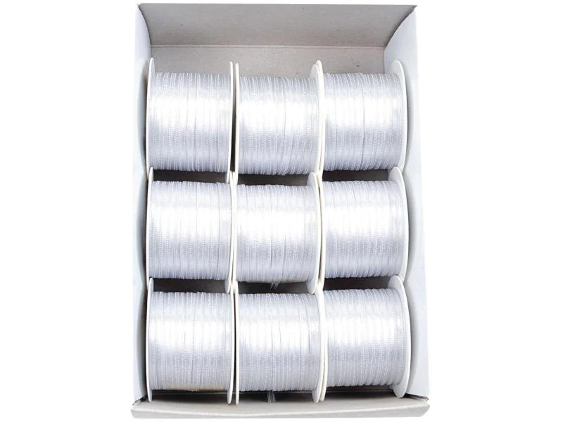 GOLDINA Satinband 3 mm x 10 m, Weiss