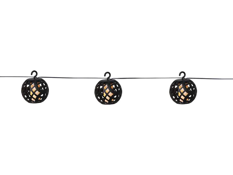 Star Trading Lichterkette Solar Flame 210 cm, Schwarz