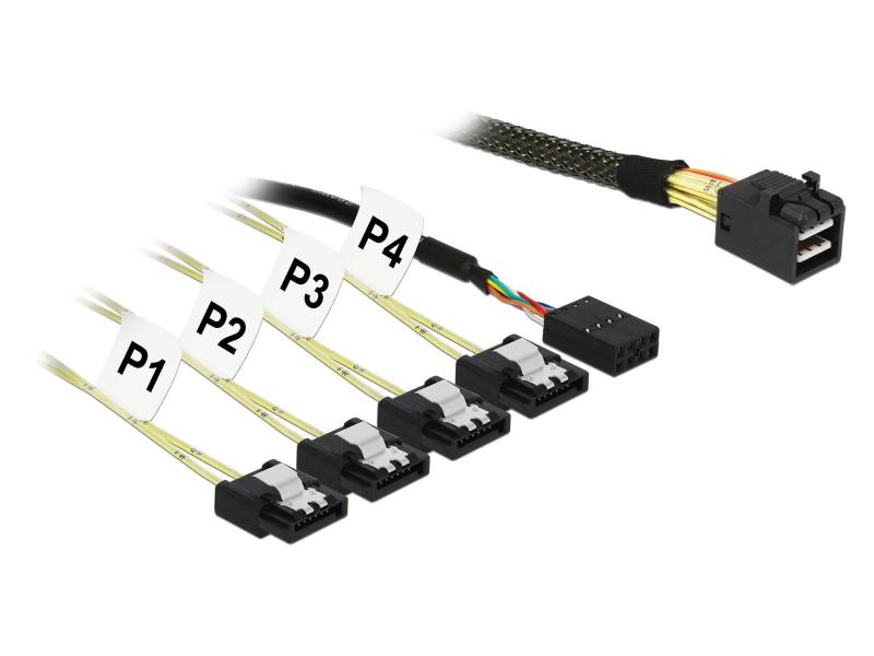 Delock SAS-Kabel SFF-8643 - 4xSATA + Sideband 1m
