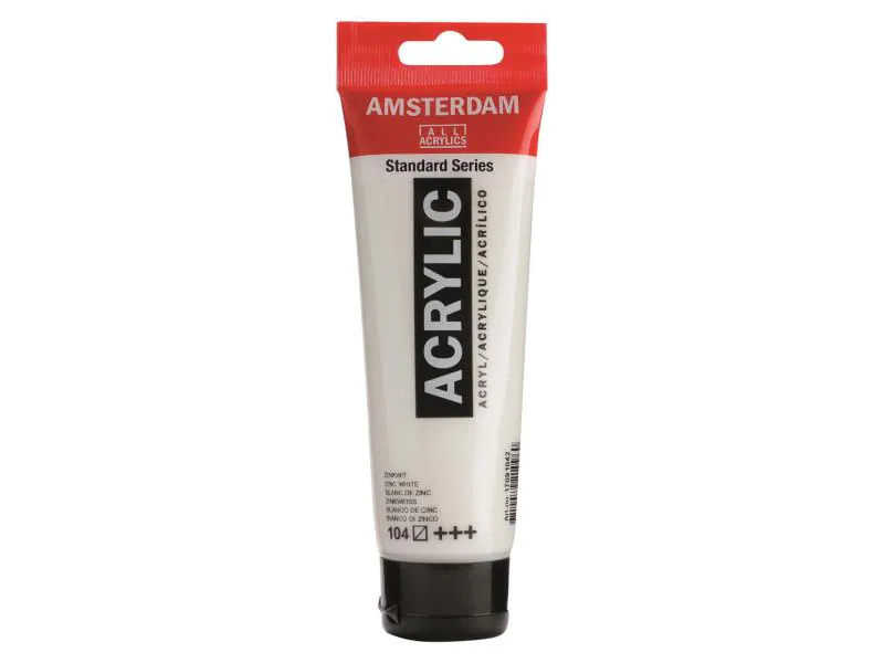 Amsterdam Acrylfarbe Standard 104 Zinkweiss halbtransparent, 120 ml
