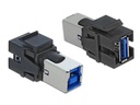 Delock Keystone-Modul USB 3.0, A – B, (f-f) Schwarz