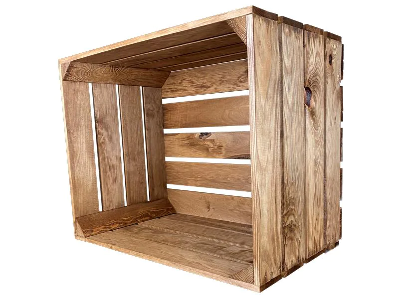 Holz Zollhaus Holzharasse Vintage Shabby Braun 40 x 50 cm