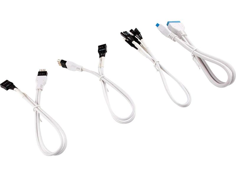 Corsair Frontpanel-Kabel Premium Sleeved Verlängerungskit Weiss