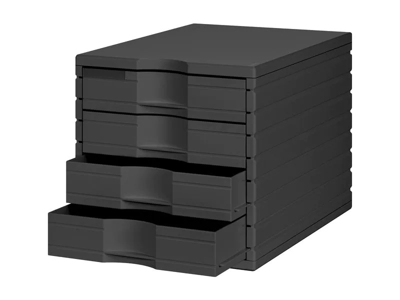 Styro Schubladenbox Styrotop 4 Schubladen, Schwarz