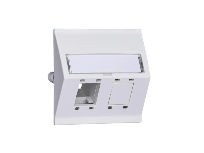 R&amp;M Netzwerkdose EDIZIOdue 60 x 60, 2 Port leer Kombi ws Cat 5 6
