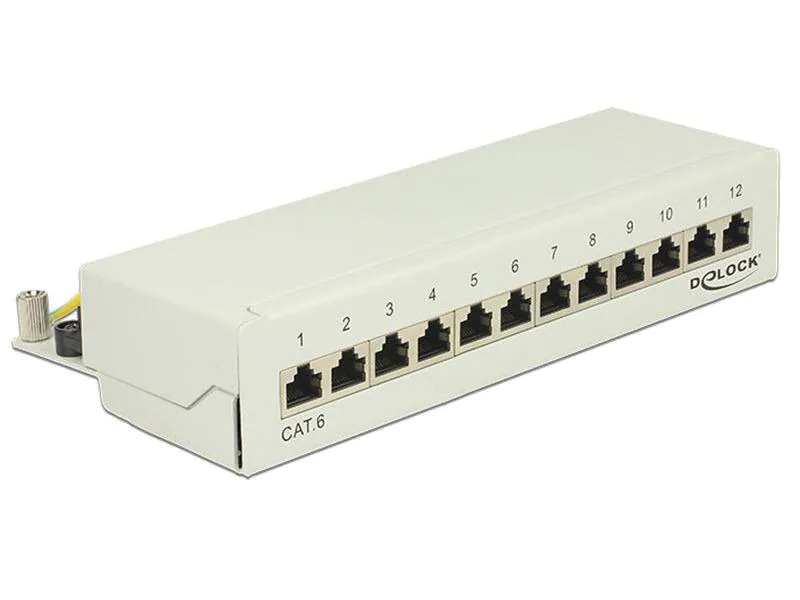 Delock Patchpanel 12 Port Desktop Cat.6 LSA grau